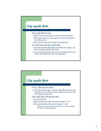 Bài giảng Cấu trúc dữ liệu và giải thuật - Bài: Cây quyết định