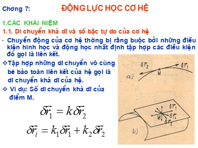 Bài giảng Cơ học ứng dụng - Chương 7: Động lực học cơ hệ