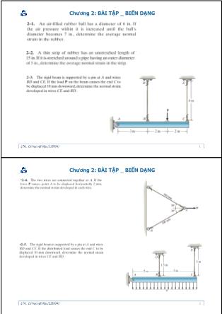 Bài giảng Cơ học vật liệu - Chương 2: Bài tập biến dạng
