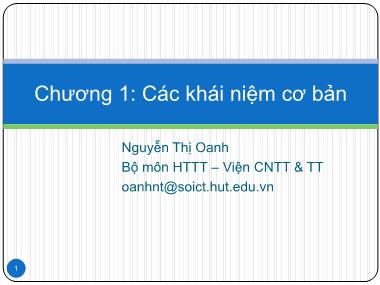 Bài giảng Cơ sở dữ liệu đa phương tiện - Chương 1b: Các kiểu dữ liệu - Nguyễn Thị Oanh