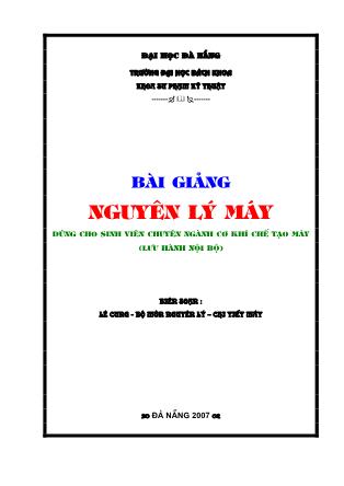 Bài giảng Nguyên lý máy - Lê Cung