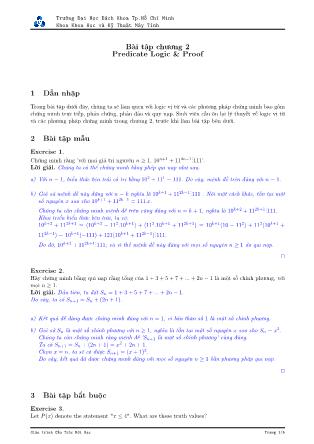 Bài tập Cấu trúc rời rạc - Chương 2: Predicate Logic & Proof