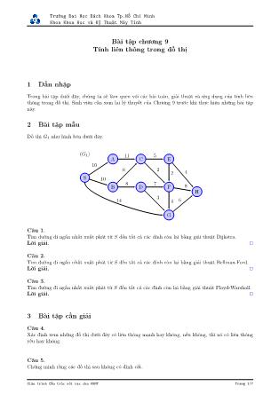 Bài tập Cấu trúc rời rạc - Chương 9: Tính liên thông trong đồ thị
