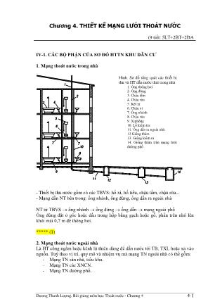 Giáo án Thoát nước dân dụng và công nghiệp - Chương 4: Thiết kế mạng lưới thoát nước - Dương Thanh Lượng
