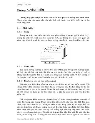Giáo trình Cấu trúc dữ liệu và giải thuật - Phần 2: Các cấu trúc dữ liệu - Chương 7: Tìm kiếm