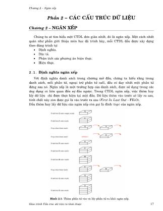 Giáo trình Cấu trúc dữ liệu và giải thuật - Phần 2: Các cấu trúc dữ liệu - Chương 2: Ngăn xếp