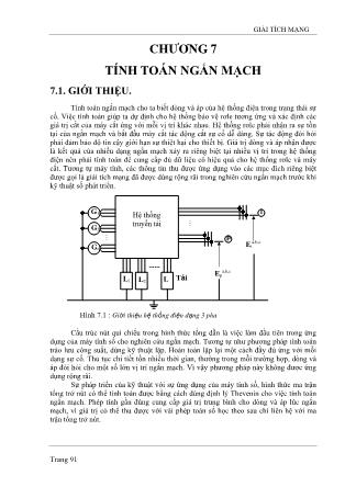 Giáo trình Hệ thống điện - Chương 7: Tính toán ngắn mạch