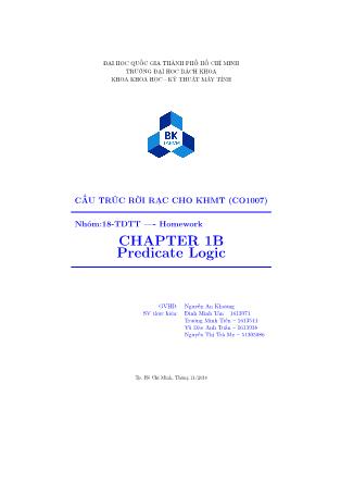 Tài liệu Cấu trúc rời rạc cho khoa học máy tính - Chapter 1B: Predicate Logic