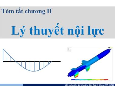Tóm tắt và bài tập môn Cơ học ứng dụng - Chương 2: Lý thuyết nội lực