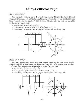 Bài giảng Chi tiết máy - Bài tập chương Trục - Bùi Trọng Hiếu