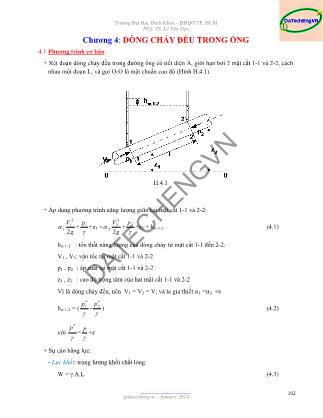 Bài giảng Cơ lưu chất - Chương 4: Dòng chảy đều trong ống - Lê Văn Dực