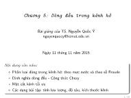 Bài giảng Cơ lưu chất - Chương 5: Dòng đều trong kênh hở - Nguyễn Quốc Ý