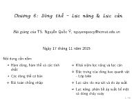 Bài giảng Cơ lưu chất - Chương 6: Dòng thế, Lực nâng và lực cản - Nguyễn Quốc Ý