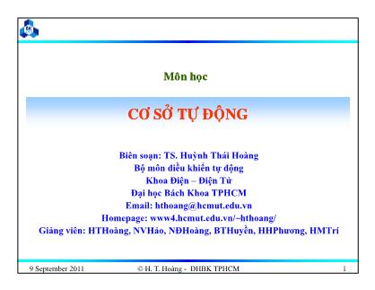 Bài giảng Cơ sở tự động - Chương 6: Thiết kế hệ thống điều khiển liên tục - Huỳnh Thái Hoàng