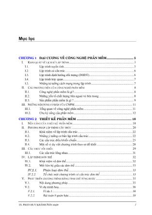 Bài giảng Công nghệ phần mềm - Phan Huy Khánh