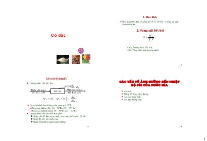 Bài giảng Công nghệ sản xuất đường và bánh kẹo - Bài 3: Cô đặc
