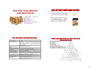 Bài giảng Công nghệ sản xuất đường và bánh kẹo - Bài 7: Quy trình công nghệ sản xuất bánh biscuit