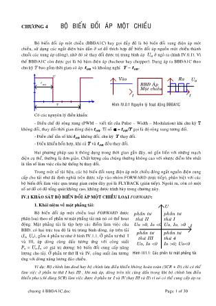 Bài giảng Điện tử công suất ứng dụng - Chương 4: Bộ biến đổi áp một chiều