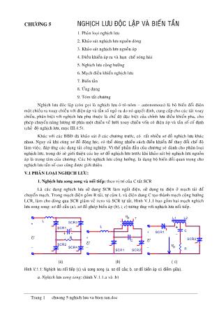 Bài giảng Điện tử công suất ứng dụng - Chương 5: Nghịch lưu độc lập và biến tần