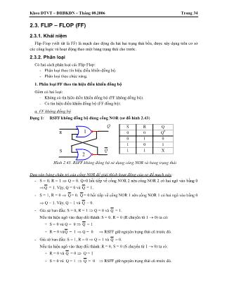 Bài giảng Kỹ thuật số ứng dụng - Chương 2: Các phần tử logic cơ bản-Flip Flop