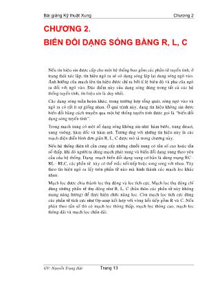 Bài giảng Kỹ thuật Xung - Chương 2: Biến đổi dạng sóng bằng R, L, C