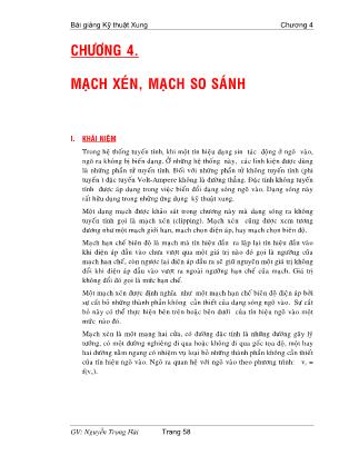 Bài giảng Kỹ thuật Xung - Chương 4: Mạch xén, mạch so sánh