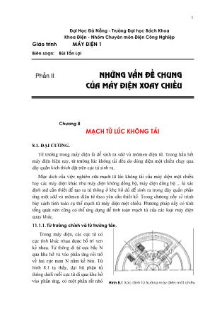 Bài giảng Máy điện 1 - Chương 8: Mạch từ lúc không tải - Bùi Tấn Lợi