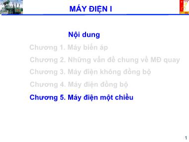 Bài giảng Máy điện - Chương 5: Máy điện một chiều - Đặng Quốc Vương