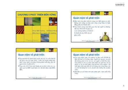 Bài giảng Môi trường và con người - Chương 5: Phát triển bền vững - Nguyễn Thị Ngọc Quỳnh