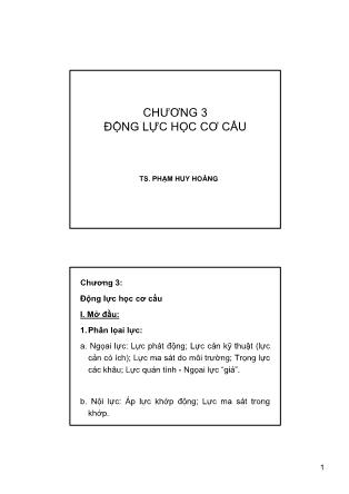 Bài giảng Nguyên lý máy - Chương 3: Động lực học cơ cấu - Phạm Huy Hoàng