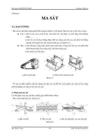 Bài giảng Nguyên lý máy - Chương 4: Ma sát - Bùi Trọng Hiếu