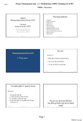 Bài giảng Nhập môn Công nghệ học Phần mềm (Introduction to Software Engineering) - Phần 2: Phương pháp Quản lý Dự án Công nghệ Thông tin