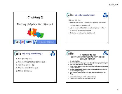 Bài giảng Nhập môn về kỹ thuật - Chương 2: Phương pháp học tập hiệu quả