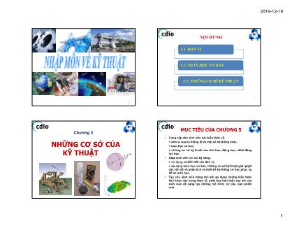 Bài giảng Nhập môn về kỹ thuật - Chương 5: Những cơ sở của kỹ thuật