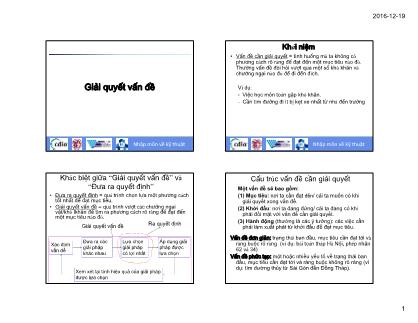 Bài giảng Nhập môn về kỹ thuật - Chương 6: Giải quyết vấn đề