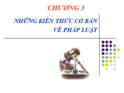 Bài giảng Pháp luật đại cương - Chương 3: Những kiến thức cơ bản về pháp luật