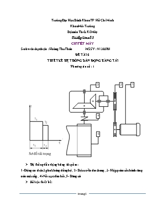 Bài tập lớn số 3 Chi tiết máy - Đề số 5: Thiết kế hệ thống dẫn động băng tải - Hoàng Thu Thảo
