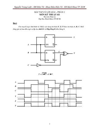 Bài tập môn Kỹ thuật số - Phần 2 - Nguyễn Trọng Luật