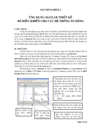 Bài thí nghiệm Cơ sở tự động - Bài thí nghiệm 2