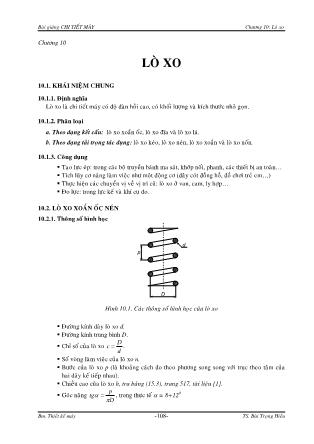 Giáo trình Chi tiết máy - Chương 10: Lò xo - Bùi Trọng Hiếu