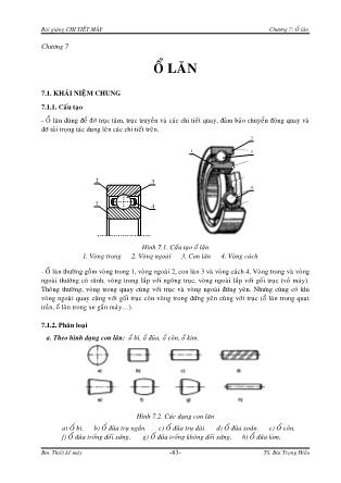 Giáo trình Chi tiết máy - Chương 7: Ổ lăn - Bùi Trọng Hiếu