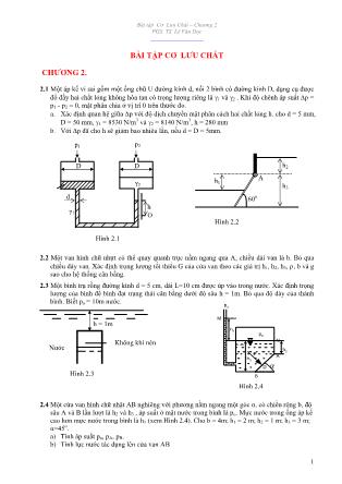 Giáo trình Cơ lưu chất - Bài tập chương 2: Tĩnh học lưu chất - Lê Văn Dực