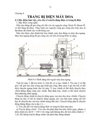 Giáo trình Điện công nghiệp - Chương 4: Trang bị điện máy doa - Nguyễn Bê