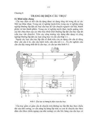 Giáo trình Điện công nghiệp - Chương 8: Trang bị điện cầu trục - Nguyễn Bê