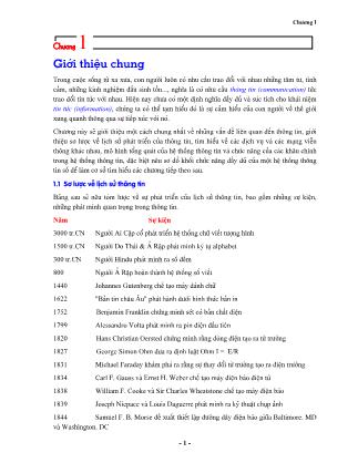 Giáo trình Kĩ thuật thông tin số - Chương 1: Giới thiệu chung