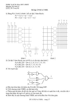Giáo trình Kỹ thuật số - Bài tập về PLD và VHDL - Hồ Trung Mỹ