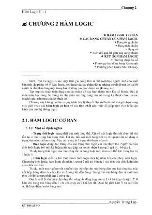 Giáo trình Kỹ thuật số - Chương 2: Hàm logic - Nguyễn Trung Lập