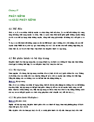 Giáo trình Kỹ thuật truyền số liệu - Chương 4: Phân kênh và giải phân kênh