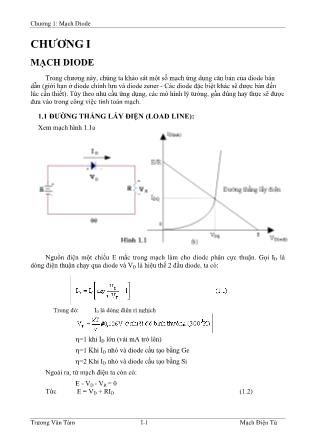 Giáo trình Mạch điện tử - Chương 1: Mạch Diode - Trương Văn Tám