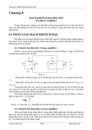 Giáo trình Mạch điện tử - Chương 8: Mạch khuếch đại hồi tiếp - Trương Văn Tám